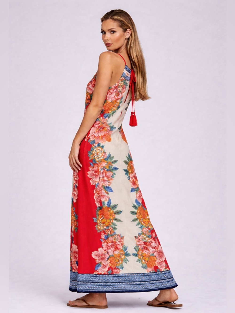 Flying Tomato Tropical Floral Maxi Dress Vacation Cruise Resort Boho Small